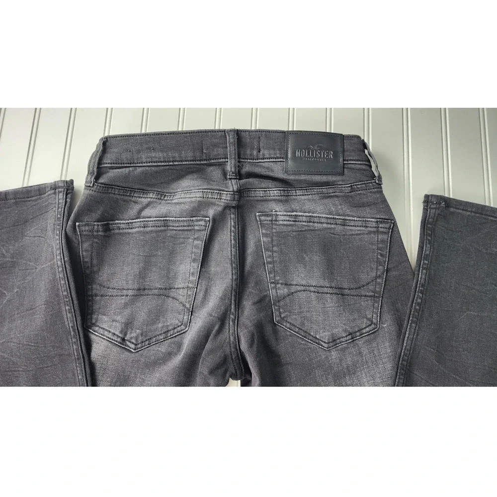 Hollister Stacked Skinny Jeans Mens 28x30 Black Distressed Advanced Stretch